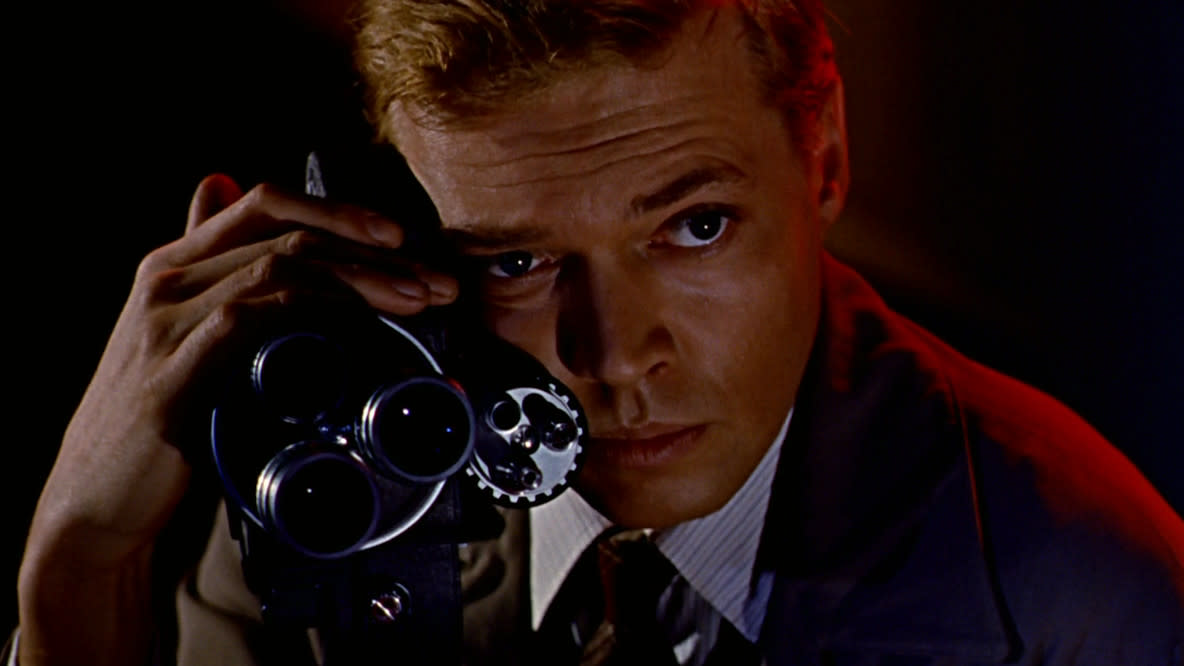 Carl Boehm as photographer, filmmaker and serial killer Mark Lewis in 'Peeping Tom'. (Credit: Anglo-Amalgamated Film Distributors)