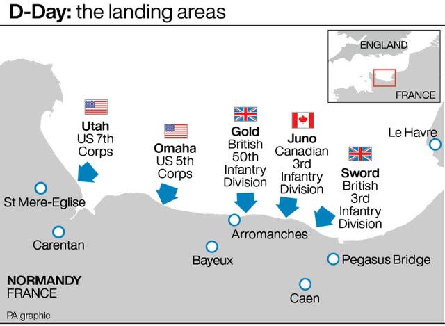 D-Day: the landing areas