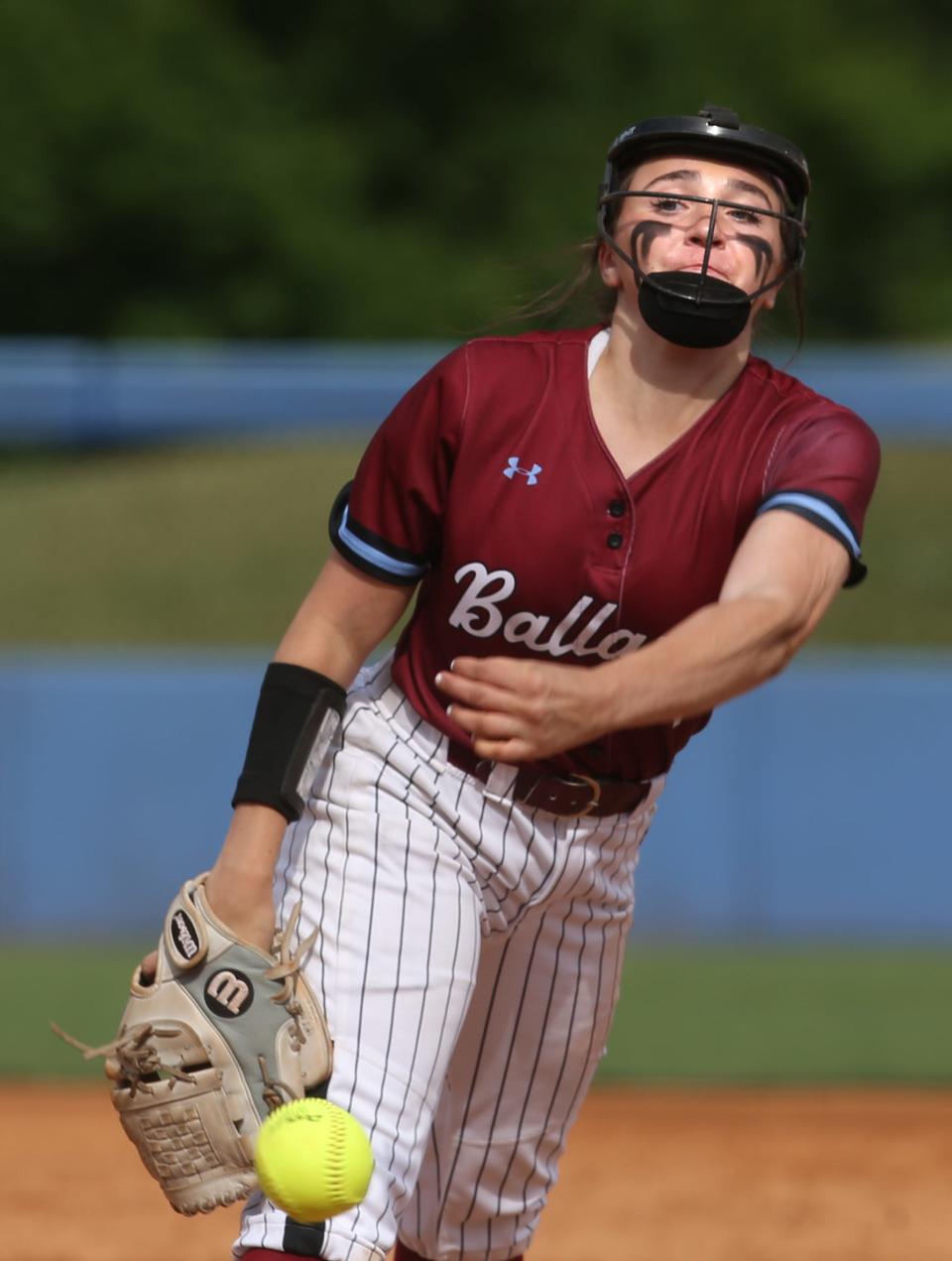 Ballard’s Brooke Gray pitches against South Warren.June 11, 2022