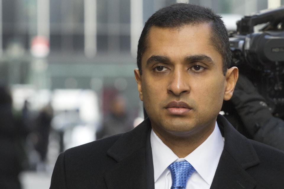 Mathew Martoma, a former SAC Capital portfolio manager, arrives at federal court, Thursday, Feb. 6, 2014 in New York. A jury is deliberating the insider trading case against Martoma. (AP Photo/Mark Lennihan)