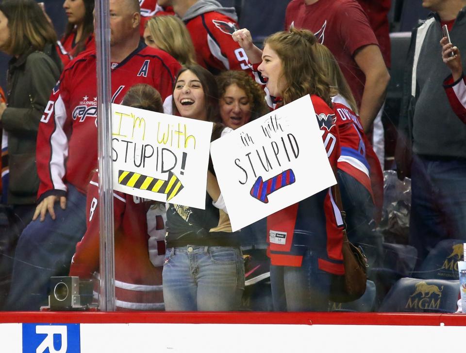 Penguins and Capitals fans butt heads