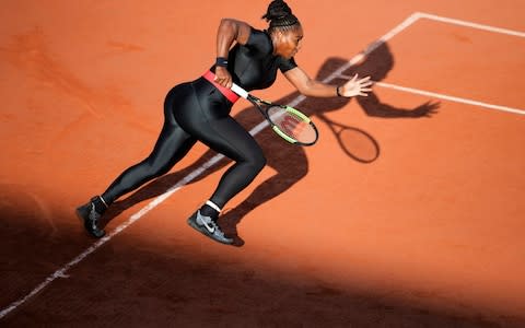 Serena Williams wore a catsuit at the French Open in 2018 and caused a stir - Credit: Getty Images