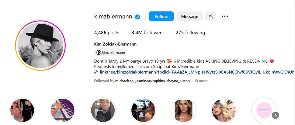 Kim Zolciak changes her Instagram Handle back to Married name 