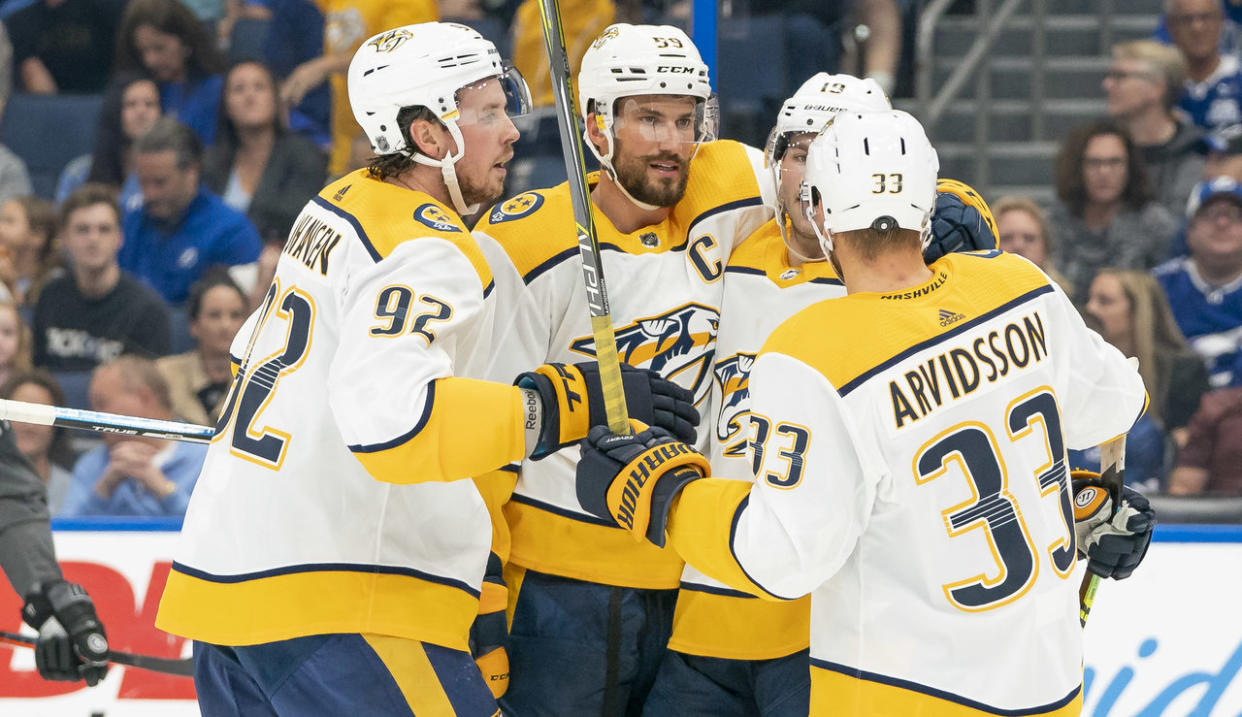 The Predators have been filling the net recently. (Andrew Bershaw/Icon Sportswire via Getty Images)