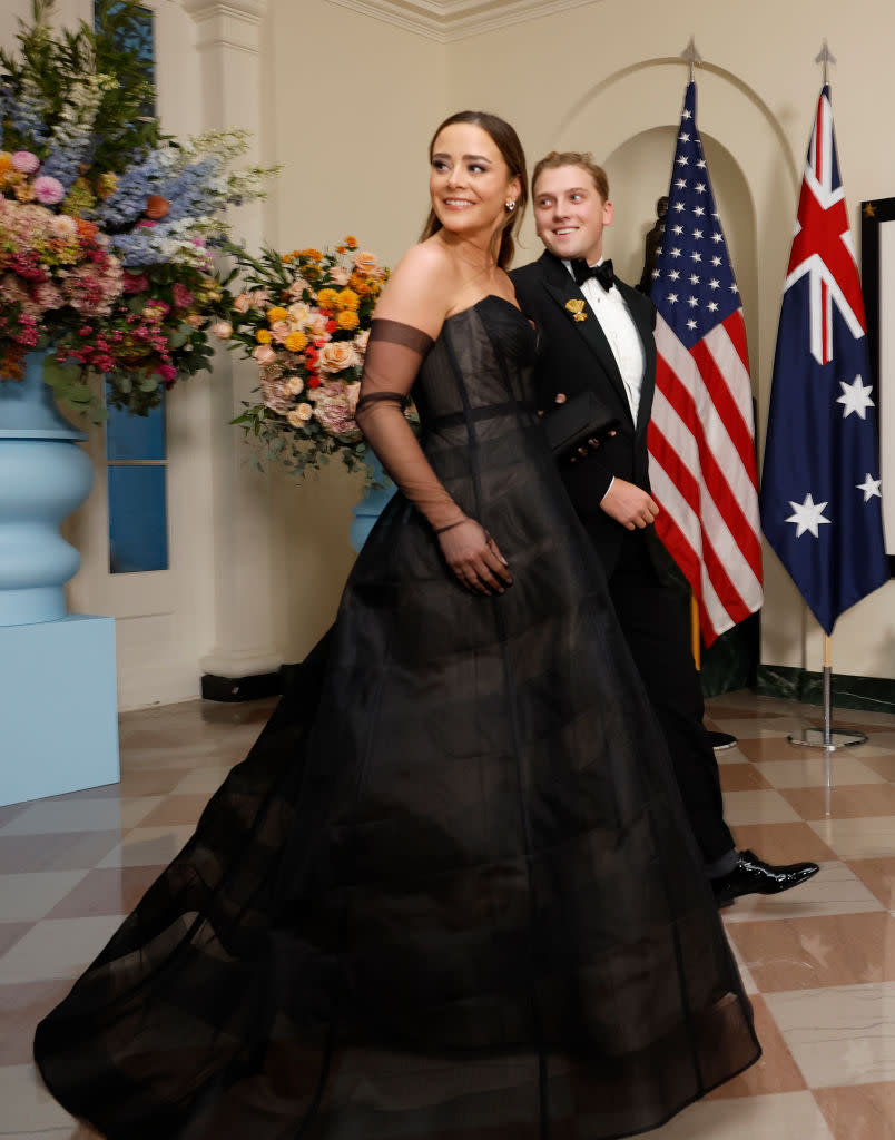 WASHINGTON, DC - OCTOBER 25: Naomi Biden and Peter Neal arrive for a state dinner at the White House on October 25, 2023 in Washington, DC. President Joe Biden and first lady Jill Biden are hosting a state dinner for Prime Minister of Australia Anthony Albanese and his partner Jodie Haydon. (Photo by Tasos Katopodis/Getty Images)