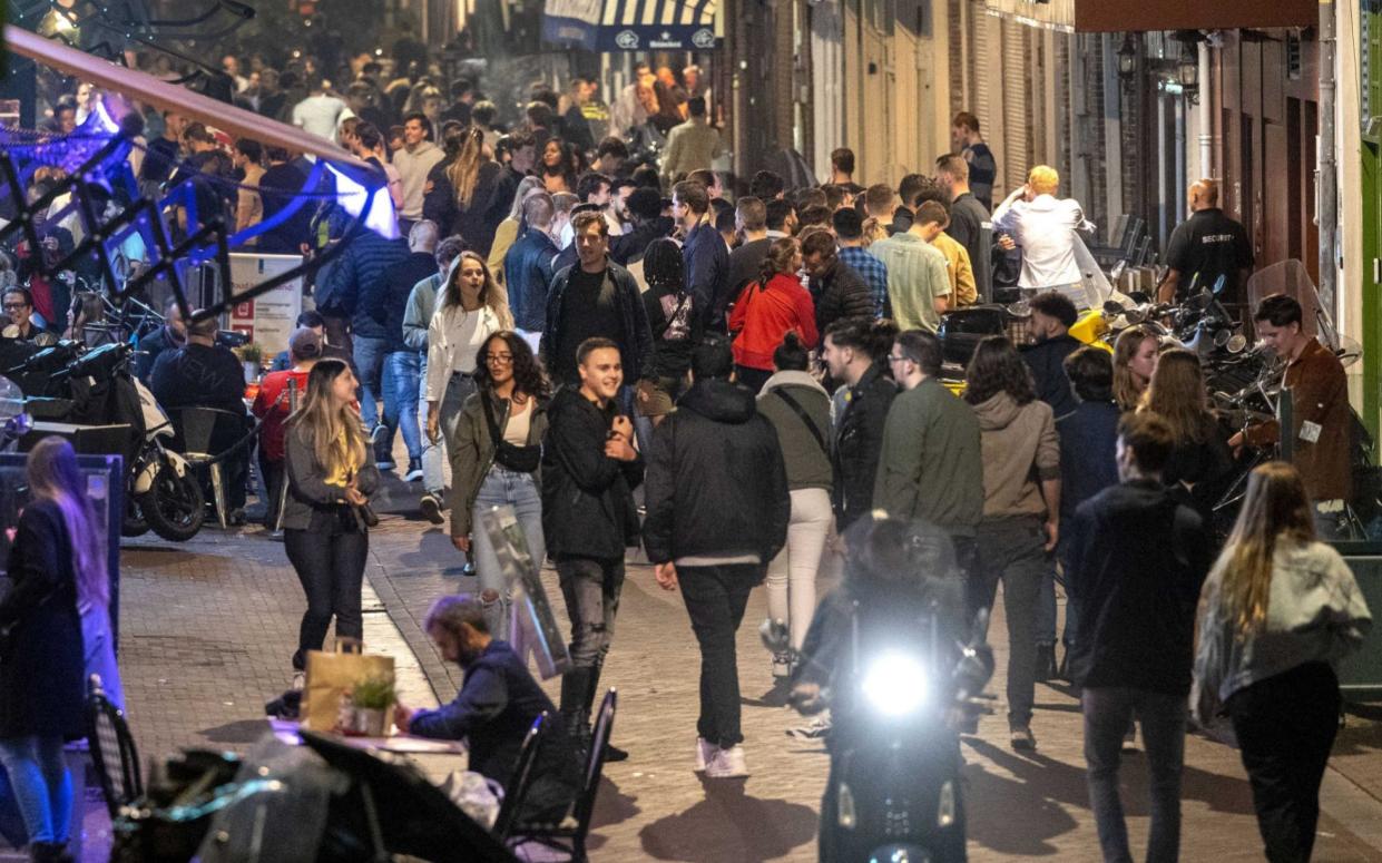 A view of nightlife in Amsterdam, the Netherlands