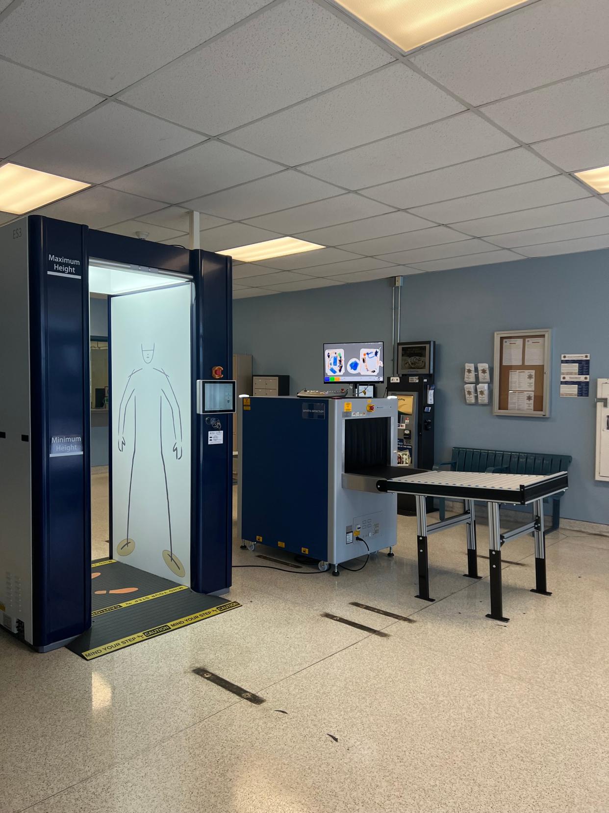 A picture provided by the Maricopa County Sheriff's Office shows a body scanner manufactured by a Chinese company installed in one of the jails.