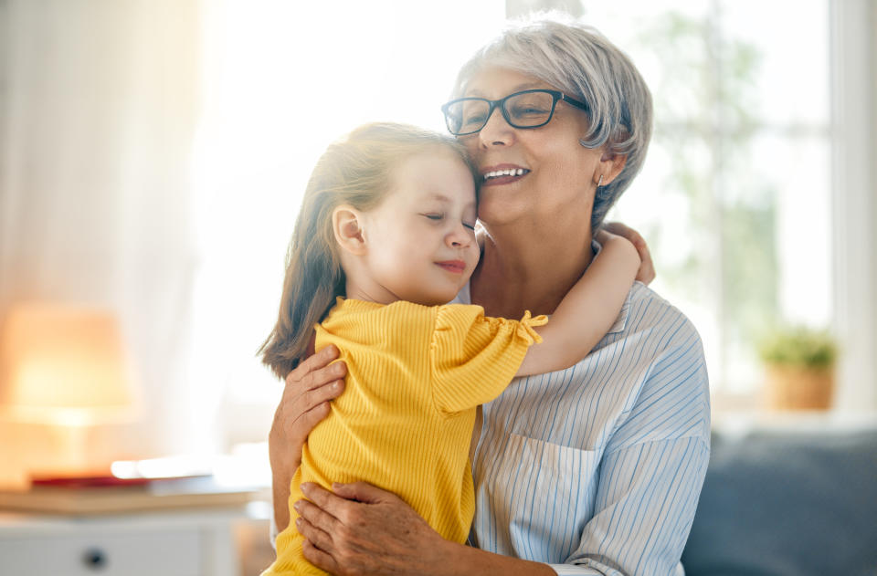 little girl hugging her grandma