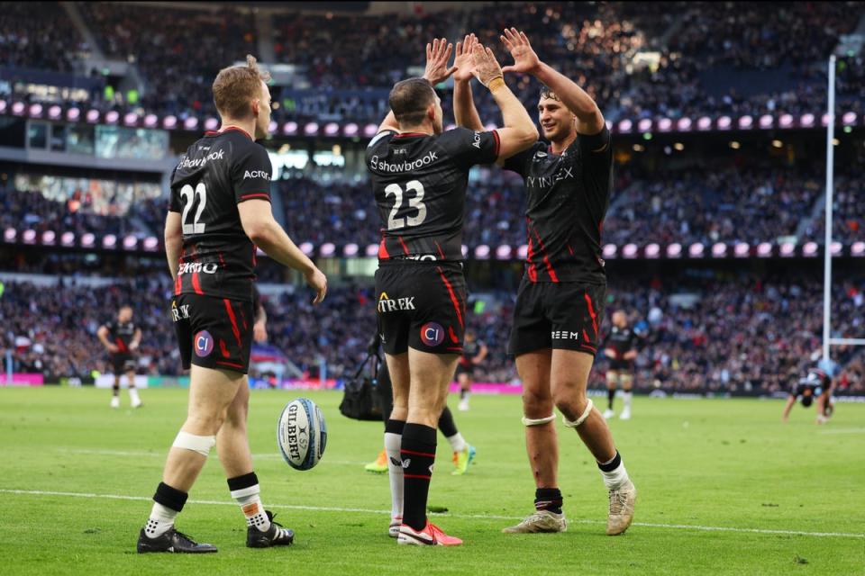 Saracens thrashed Harlequins at the Tottenham Hotspur Stadium last season (Getty Images)