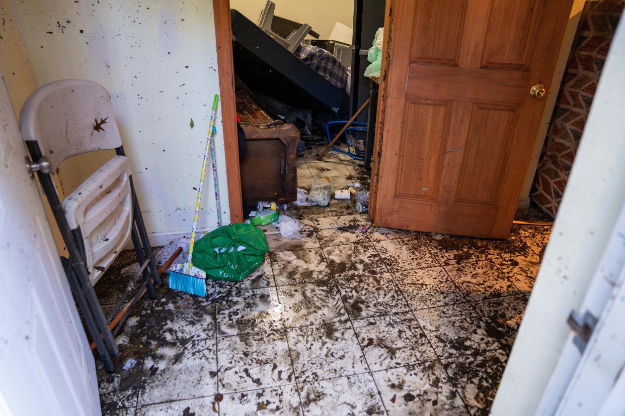 The damaged home where a 66 yr old man was pronounced dead on scene after flood waters filled the entire basement on Ridgewood Avenue in Brooklyn on Thursday, Sept. 2, 2021.
