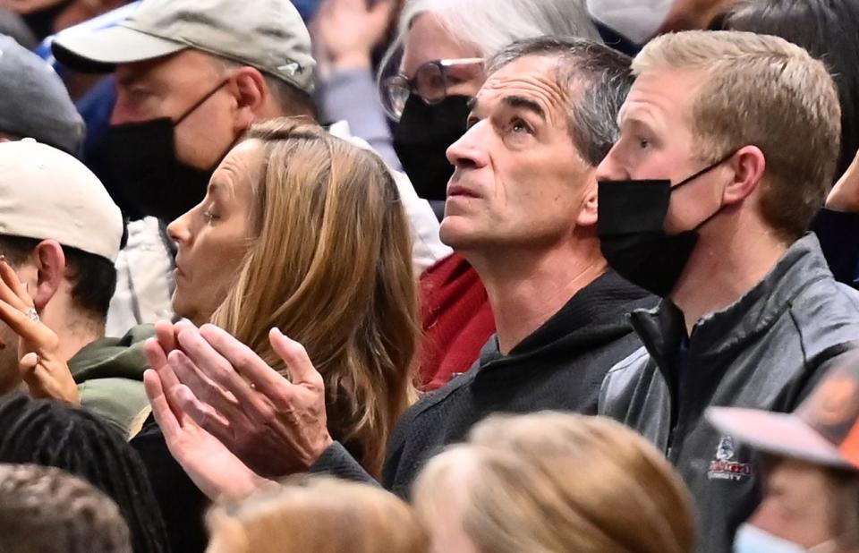 Hall of Famer John Stockton watches his Gonzaga Bulldogs play in an exhibition game against Lewis-Clark State in November.