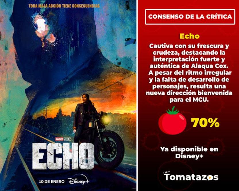 Calificación de la crítica de Echo (Crédito: Tomatazos)