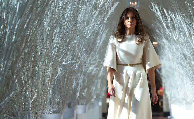 Melania Trump's stylistic choices for White House Christmas decor often stoked controversy. (Photo: SAUL LOEB via Getty Images)