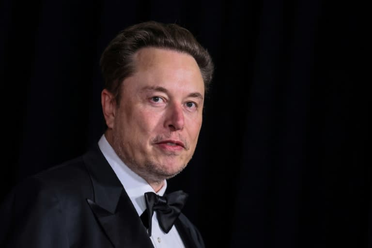 Le patron du constructeur automobile américain Tesla, Elon Musk, le 13 avril 2024 à Los Angeles (ETIENNE LAURENT)