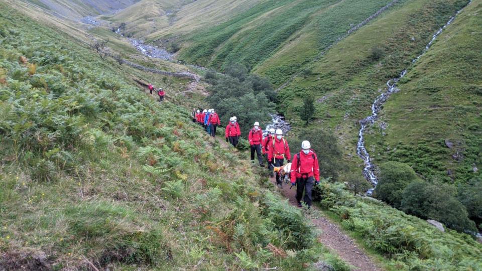 Wasdale Mountain Rescue Team described Daisy as the "perfect casualty" and she was in high spirits the day after the successful rescue. Source: Facebook/Wasdale Mountain Rescue Team