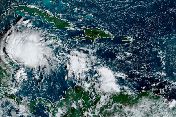 PHOTO: This satellite image of Tropical Storm Lisa under Cuba in the Caribbean Sea, Nov. 1, 2022. (NOAA via AP, FILE)