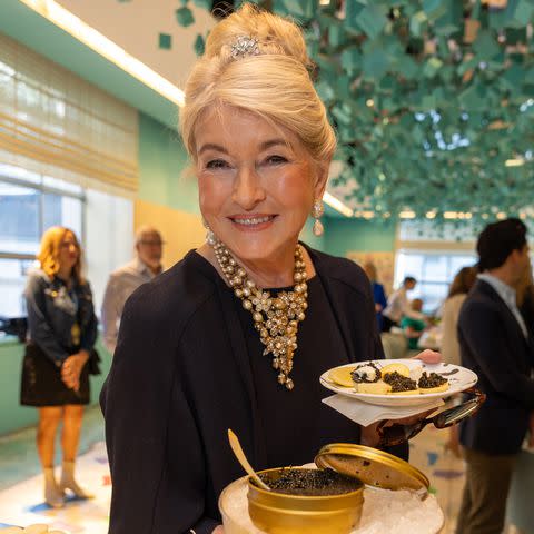 <p>Tasos Katopodis/Getty</p> Martha Stewart at the Blue Box Cafe in October 2023