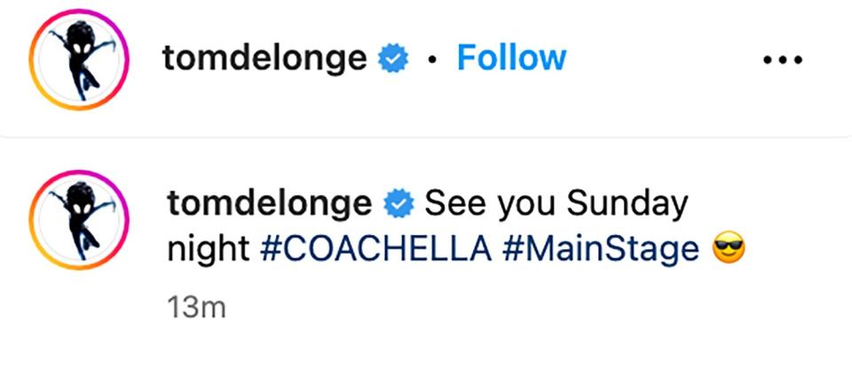 Tom DeLonge/Instagram