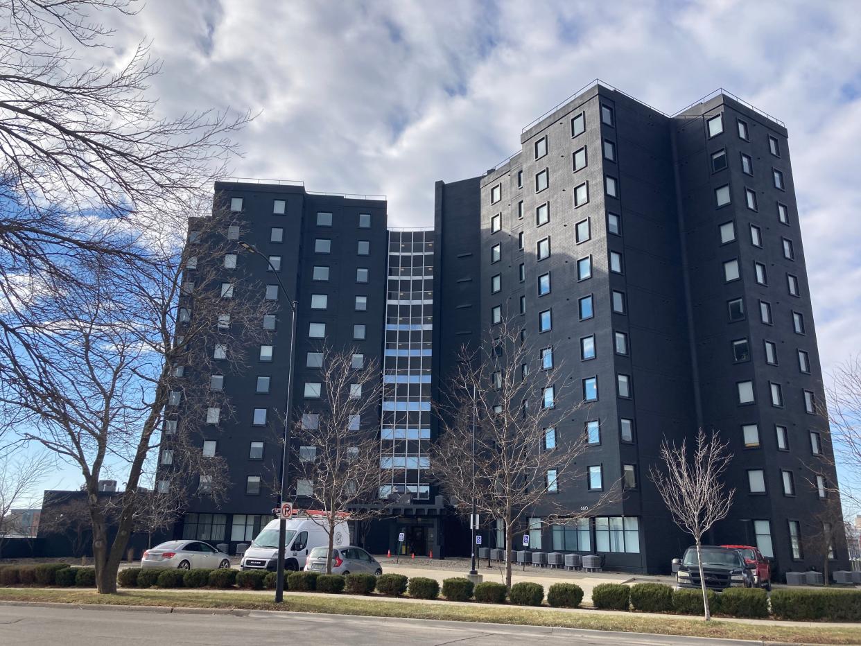 The Lyon Apartments, 660 E. 5th St., was converted into a mixed-use apartment building in 2015. It was built in 1970.