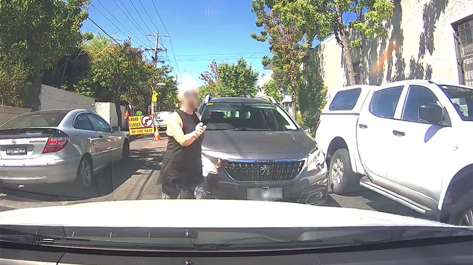 The unimpressed woman exited her vehicle to make emphasise her point. Source: DashCam Owners Australia