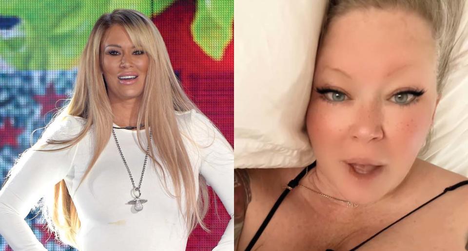 Jenna Jameson says she's feeling better, but still in bed a week after being discharged from the hospital.