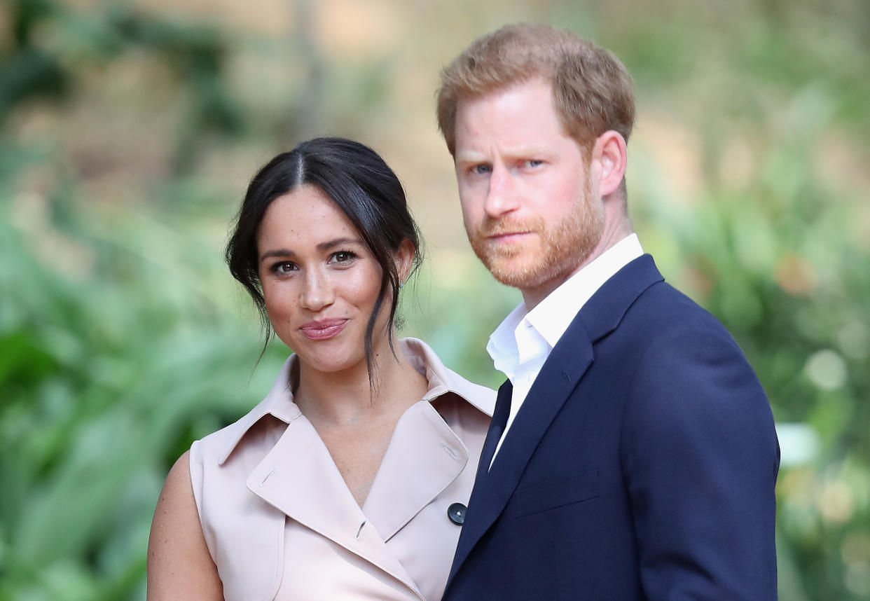 JOHANNESBURG, SOUTH AFRICA - OCTOBER 02:  Prince Harry, Duke of Sussex and Meghan, Duchess of Sussex attend a Creative Industries and Business Reception on October 02, 2019 in Johannesburg, South Africa.  (Photo by Chris Jackson/Getty Images)