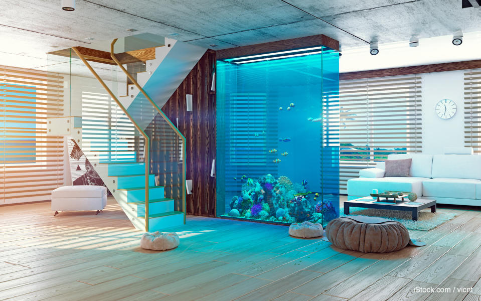 built-in aquarium