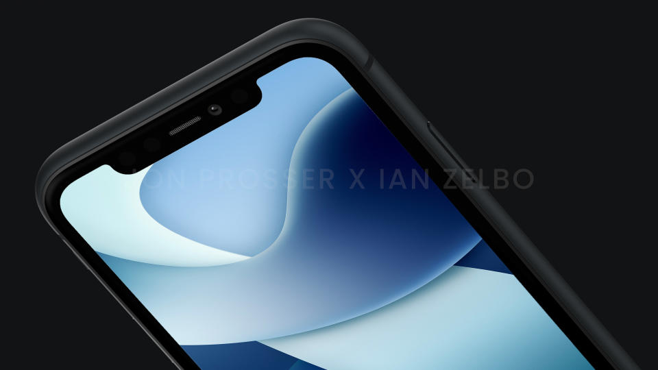 An unofficial render showing a possible design of the notch on the iPhone SE 4