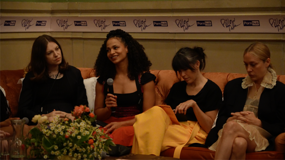 From left to right: hannah baer, Teniece Divya Johnson, Jamieson Webster, Chloë Sevigny