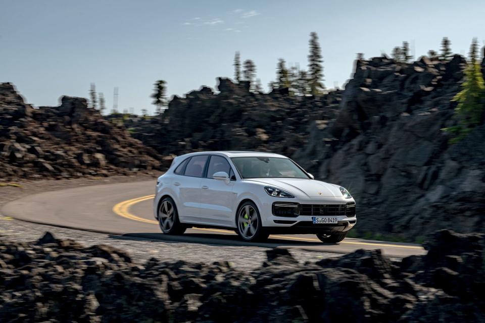 <p><strong>What We Think: </strong>Available in both squareback and fastback body styles, the <a href="https://www.caranddriver.com/porsche/cayenne-turbo-turbo-s" rel="nofollow noopener" target="_blank" data-ylk="slk:Porsche Cayenne E-Hybrid and Turbo S E-Hybrid;elm:context_link;itc:0;sec:content-canvas" class="link ">Porsche Cayenne E-Hybrid and Turbo S E-Hybrid</a> rely on plug-in gasoline-electric powertrains to power the brand's mid-size SUV. The <a href="https://www.caranddriver.com/reviews/a32736375/2019-porsche-cayenne-e-hybrid-by-the-numbers/" rel="nofollow noopener" target="_blank" data-ylk="slk:lesser E-Hybrid;elm:context_link;itc:0;sec:content-canvas" class="link ">lesser E-Hybrid</a> packs 455 horsepower and an EPA-rated electric driving range of 17 miles. Opt for the Turbo S E-Hybrid and you're looking at a PHEV Cayenne with 670 horses and an EPA-rated electric driving range of 15 miles. Though the extra weight of the powertrain's electric bits is a hindrance to the SUV's dynamics, these Cayennes are still very enjoyable machines to tool about in. That said, neither comes cheap, with the lesser E-Hybrid sticker for $84,650 and the mighty Turbo S E-Hybrid going for $166,650. Plan to drop a few stacks more if you want either in the <a href="https://www.caranddriver.com/porsche/cayenne-coupe" rel="nofollow noopener" target="_blank" data-ylk="slk:Cayenne's more stylish Coupe form;elm:context_link;itc:0;sec:content-canvas" class="link ">Cayenne's more stylish Coupe form</a>.</p><ul><li><em>Car and Driver </em>rating: 9.5/10</li><li>EPA-combined fuel economy: 46 mpge (E-Hybrid); 42 mpge (Turbo S E-Hybrid)</li></ul><p><a class="link " href="https://www.caranddriver.com/porsche/cayenne" rel="nofollow noopener" target="_blank" data-ylk="slk:Review, Pricing, and Specs;elm:context_link;itc:0;sec:content-canvas">Review, Pricing, and Specs</a></p>