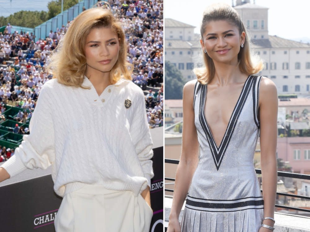 Zendaya glänzte sowohl in Monaco (li.) als auch in Rom (re.) mit ihren stylischen Tennis-Looks. (Bild: ddp/Crystal Pictures / AllShotLive/ddp)
