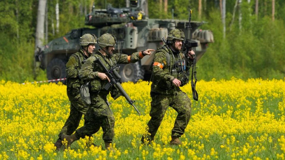 北約部隊的加拿大士兵在拉脫維亞的一次軍訓