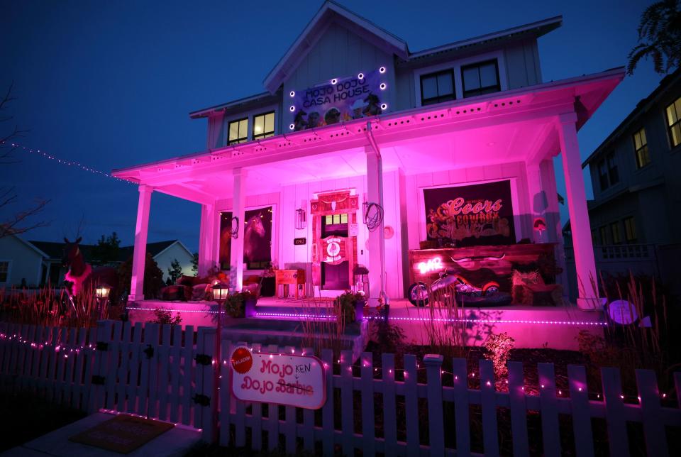 One of many homes decorated in a “Barbie” theme for Halloween in a Daybreak neighborhood is pictured in South Jordan on Friday, Oct. 13, 2023. | Kristin Murphy, Deseret News