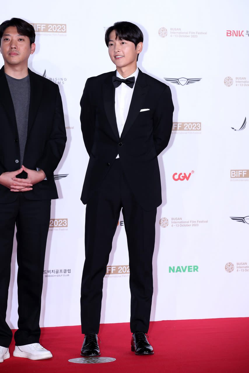 BUSAN, SOUTH KOREA - OCTOBER 04: South Korean actor Song Joong-Ki attends opening ceremony of the 28th Busan International Film Festival on October 04, 2023 in Busan, South Korea. (Photo by Han Myung-Gu/WireImage)