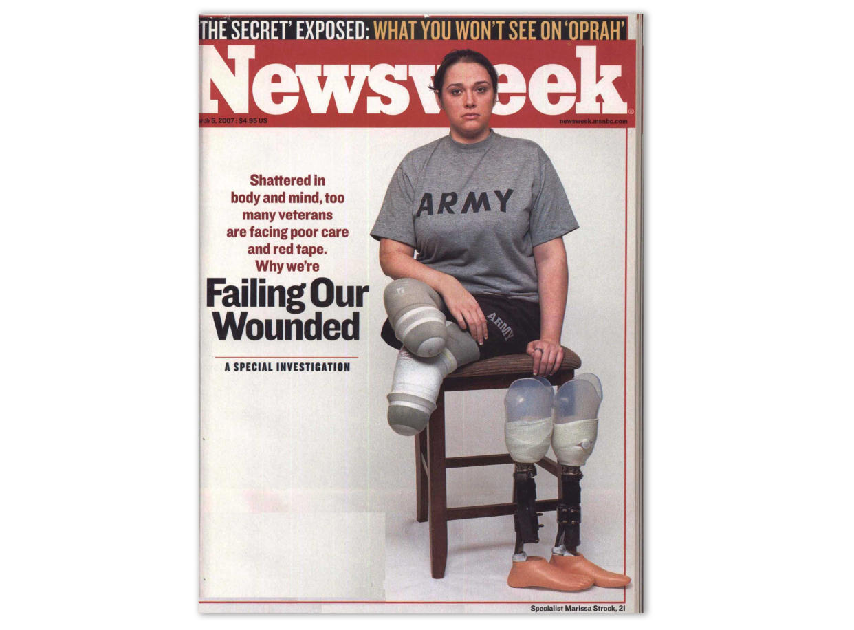 Army specialist Marissa Strock on the cover of the March 5, 2007 issue of Newsweek. 