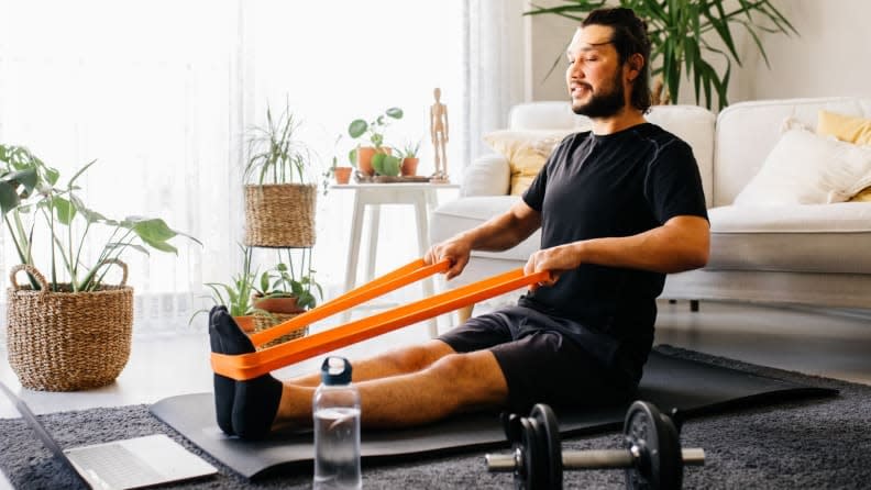 Resistance bands can be used for a lot of different exercises.