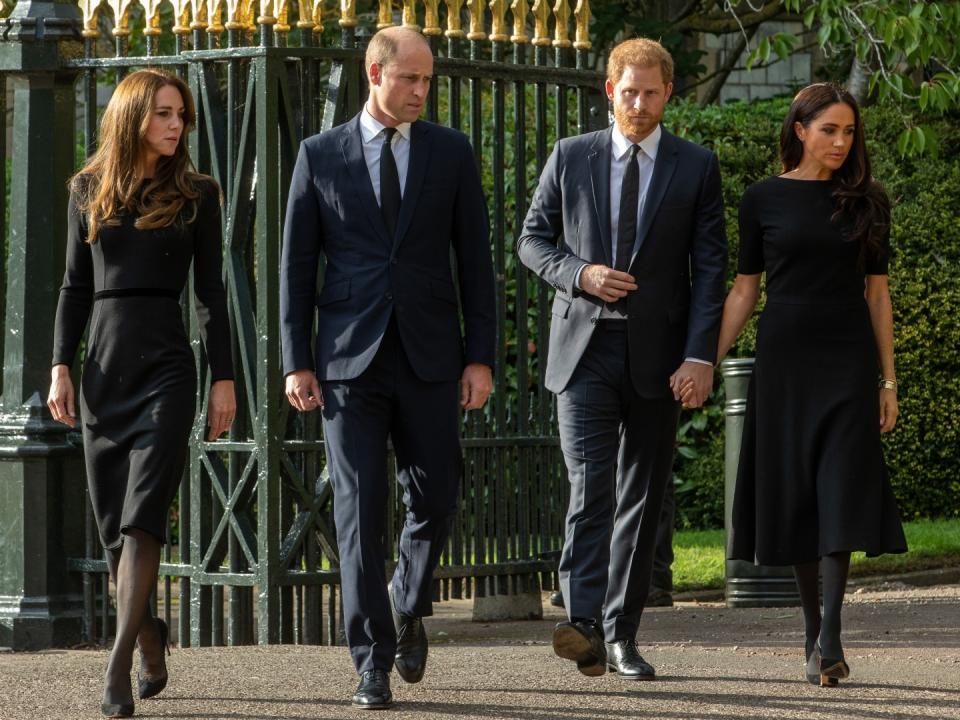 Kate Middleton, el príncipe Guillermo, el príncipe Harry y Meghan Markle