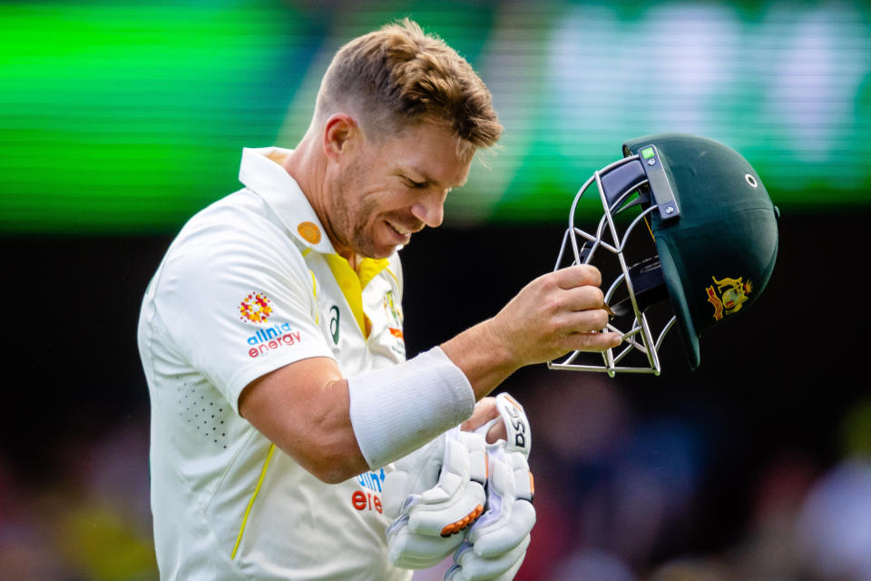 David Warner, pictured here walking off the field after being dismissed in the first Test against South Africa.