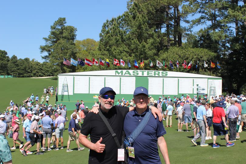 David Fenton (right) with one of his golf pals at The Masters