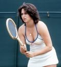 <p>Linda Siegel, the 18-year-old Californian who shocked Wimbledon fans at the time with her halter-neck dress, competes against Billie Jean King in 1975. Siegel lost the match, but made front pages the next day after <a href="https://www.washingtonpost.com/archive/sports/1979/06/29/wimbledon-wont-forget-siegel/76611fa8-9873-401c-bf95-1b0ffab359d4/" rel="nofollow noopener" target="_blank" data-ylk="slk:experiencing several wardrobe malfunctions;elm:context_link;itc:0;sec:content-canvas" class="link ">experiencing several wardrobe malfunctions</a> during the competition. </p>