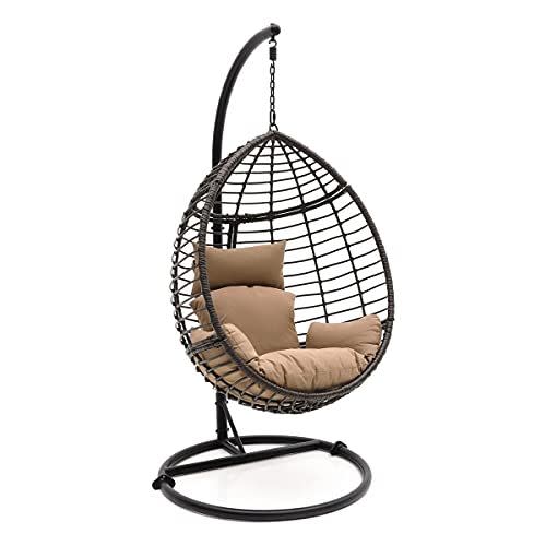 Hanging Egg Indoor Outdoor Patio Wicker Rattan Lounge Chair