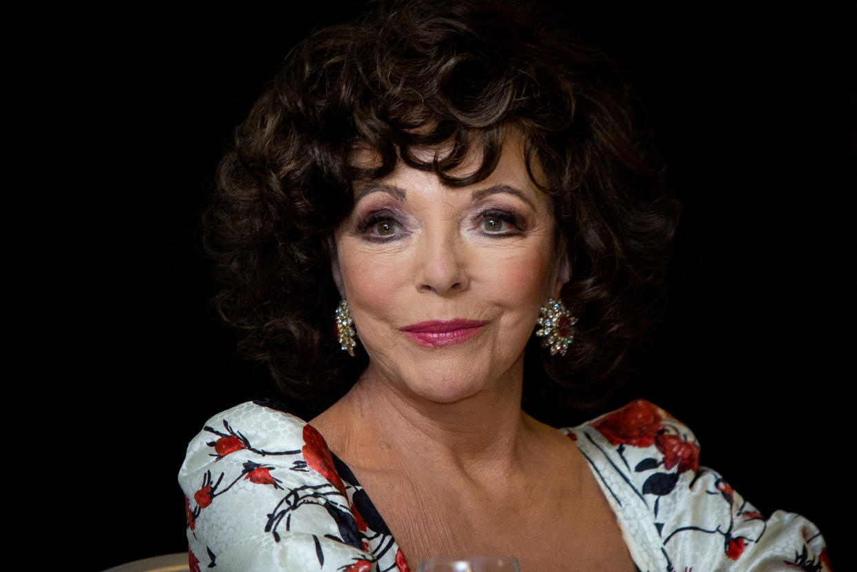 Joan Collins has received the AstraZeneca vaccine for COVID-19. (Photo: Pablo Cuadra/WireImage)