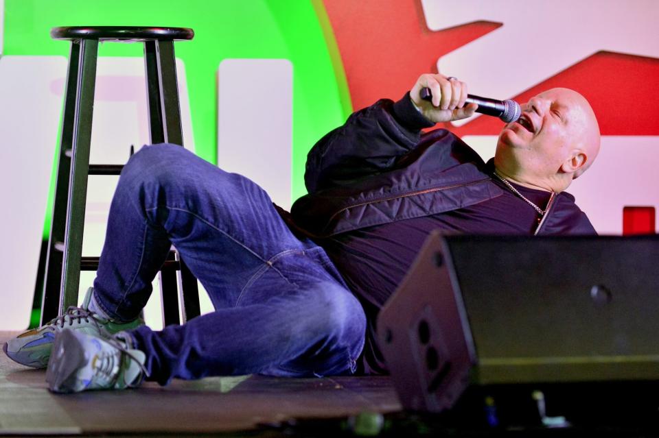 LOS ANGELES, CALIFORNIA - MAY 07: Jeff Ross performs onstage during The Drop In Hosted By Jeff Ross, presented by Netflix is a Joke, outdoors at Hollywood Palladium on May 07, 2022 in Los Angeles, California. (Photo by Jerod Harris/Getty Images for Netflix)