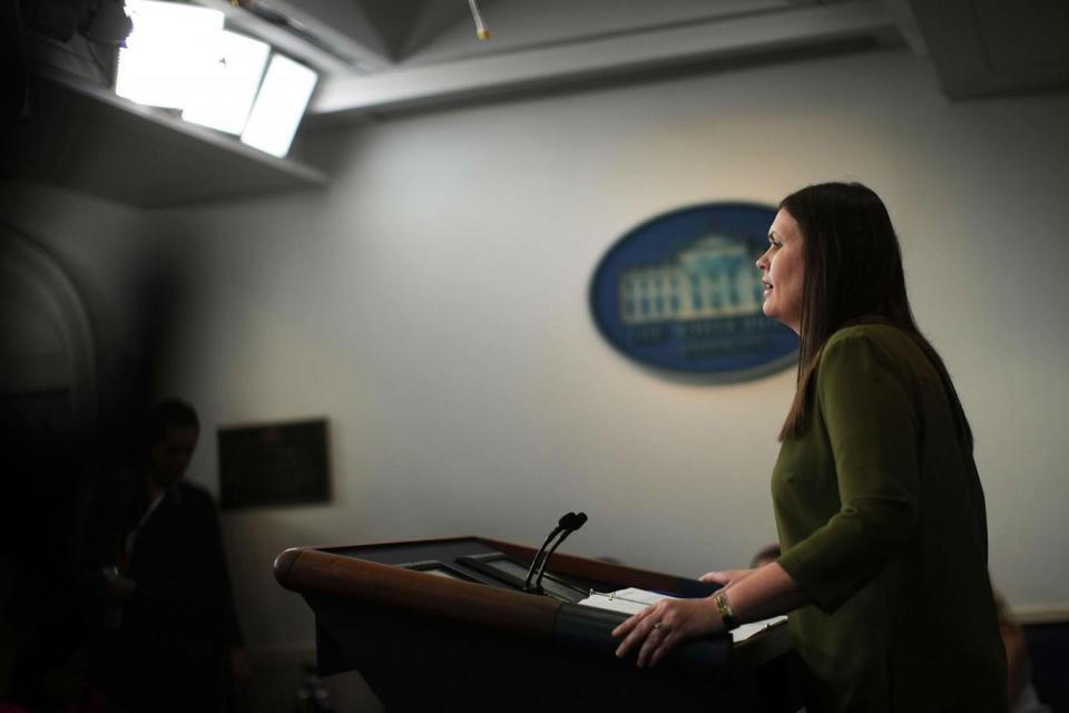 Ms Sanders has been taking the most recent briefings (Getty)