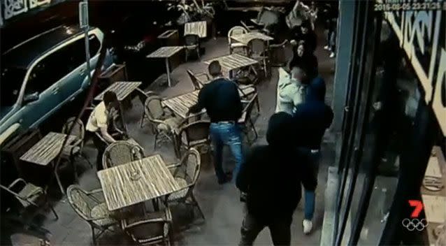CCTV captured the violent brawl. Source: 7News