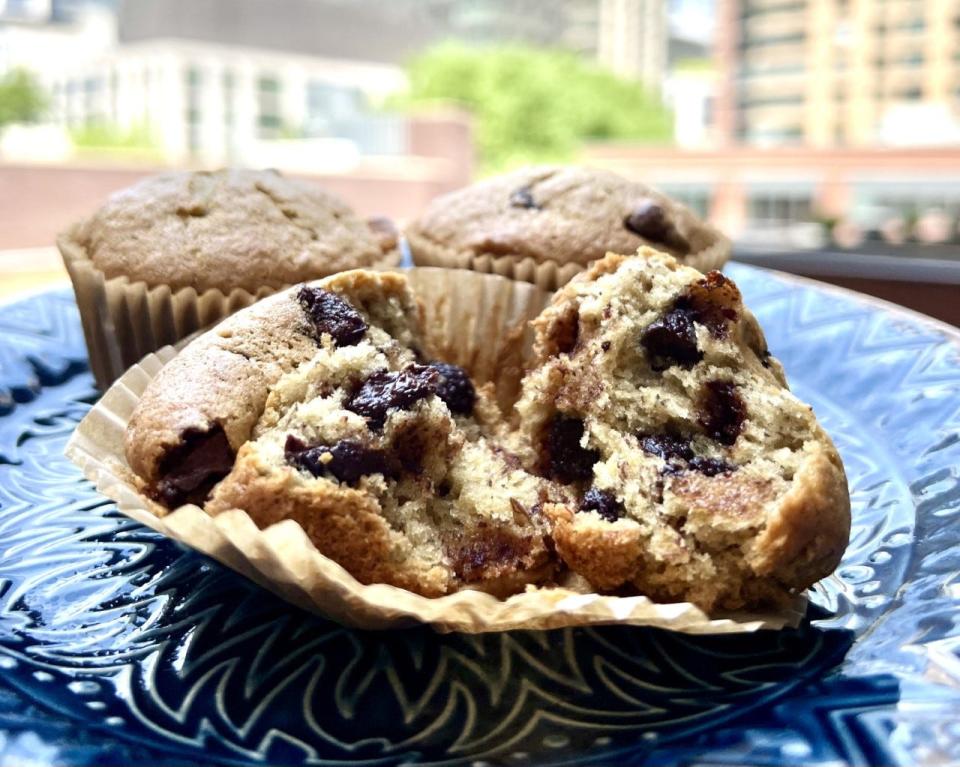 Banana chocolate chip muffins