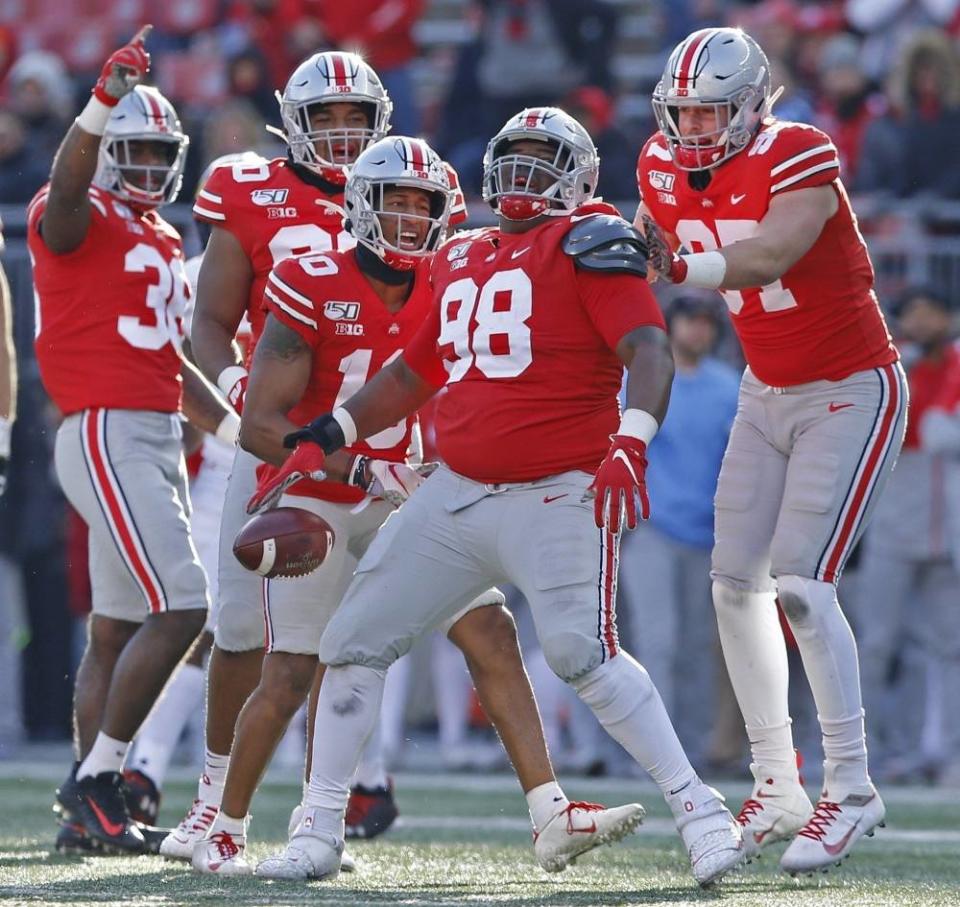 WATCH: Ohio State DL Jerron Cage's scope and score against Penn State