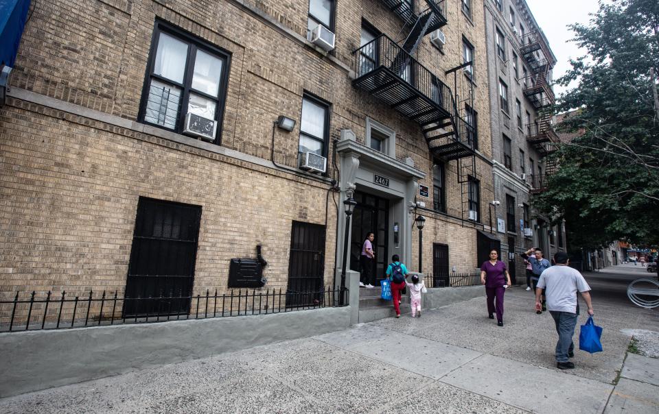 An apartment  building in the Bronx not far from where 5-year-old twins were found dead in their apartment on East 175th Street on December 18, 2023. The NYPD said their cause of death remains under investigation.