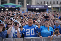 Fans cheer during the third day of the NFL football draft, Saturday, April 27, 2024, in Detroit. (AP Photo/Paul Sancya)