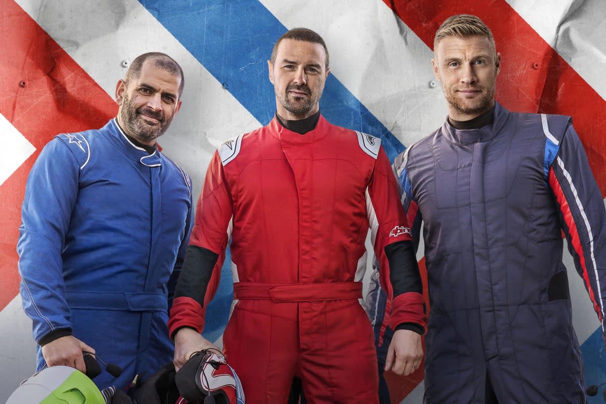 Top Gear presenters Chris Harris, Paddy McGuinness and Freddie Flintoff. (BBC Studios/Lee Brimble)